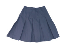 Navy Blue Pleated School Uniform Skirt Side Zip, Button Waist (Size 16) NWT