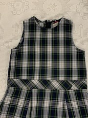 Girl’s Rifle Official Schoolwear Uniform Dress Pleated Blue/Green Plaid Sz 6 USA