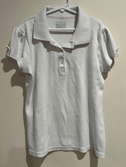 Girls Short Sleeve Uniform Polo Shirt White Cat & Jack Size Large L (10/12) EUC