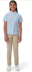 French Toast Girls Blue Oxford Shirt Short Sleeve Uniform – 12