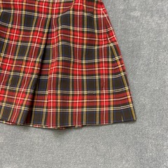 Dennis Uniform Skirt Girls 26 Red Black Tartan Plaid Pleated Front School Wear