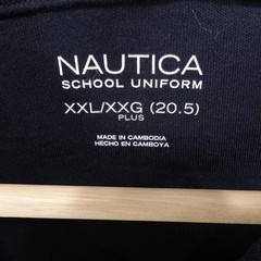 New! Nautica Polo Shirt Girls 2XL (20.5) Plus Navy Long Sleeve School Uniform