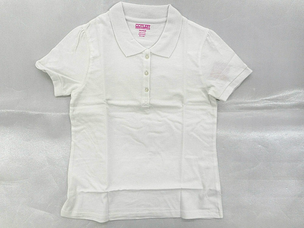 Girls Colter White Short Sleeve Uniform / Casual Shirt Plus Sizes 10.5 – 20.5