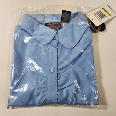NWT Nautica Girls Size M 8 10 School Uniform Blue Button Down Shirt