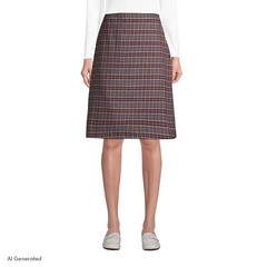 Lands’ End School Uniform Custom Women’s Plaid Chino Skort Top of Knee Size 10