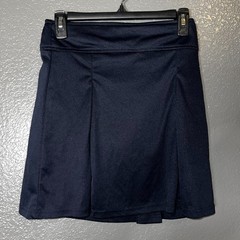 Girls Navy School Uniform Skirt L 10/12 Elastic Waist Knee Length