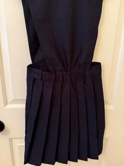 Two 2 French Toast Jumpers – Solid Navy V-Neck and Blue Plaid Round Neck Size 12