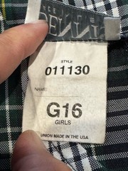 Dennis School Uniform Girls Size 16 green Blue yellow plaid jumper dress 011130