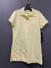 Lee Uniforms Junior’s’ Short-Sleeve Stretch Oxford Blouse size Small, Yellow