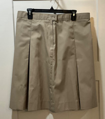A+ FABRICS GIRLS TAN KHAKI SCHOOL UNIFORM POLY/COTTON SKIRT SIZE 34 NWOT’S