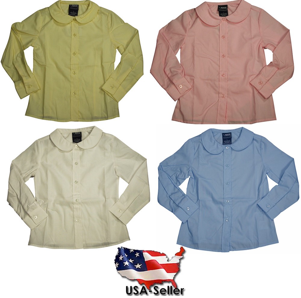 French Toast Uniform Girls 4-20 Long Sleeve Feminine Fit Peter Pan Blouse