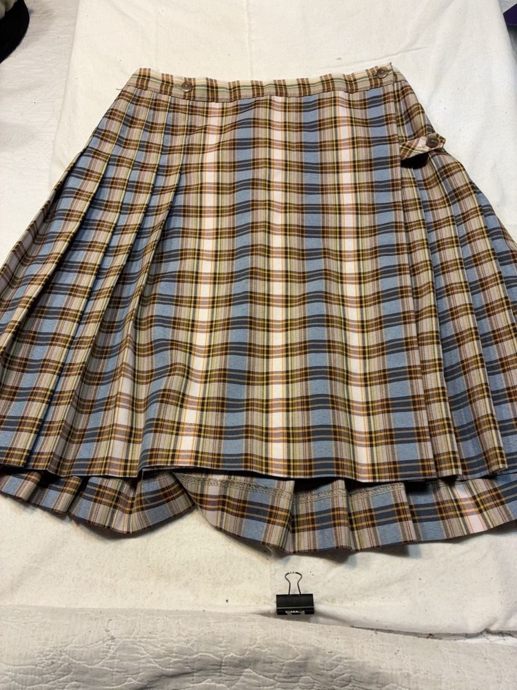 Dennis Uniform Plaid Pleated Skirt Size J7
