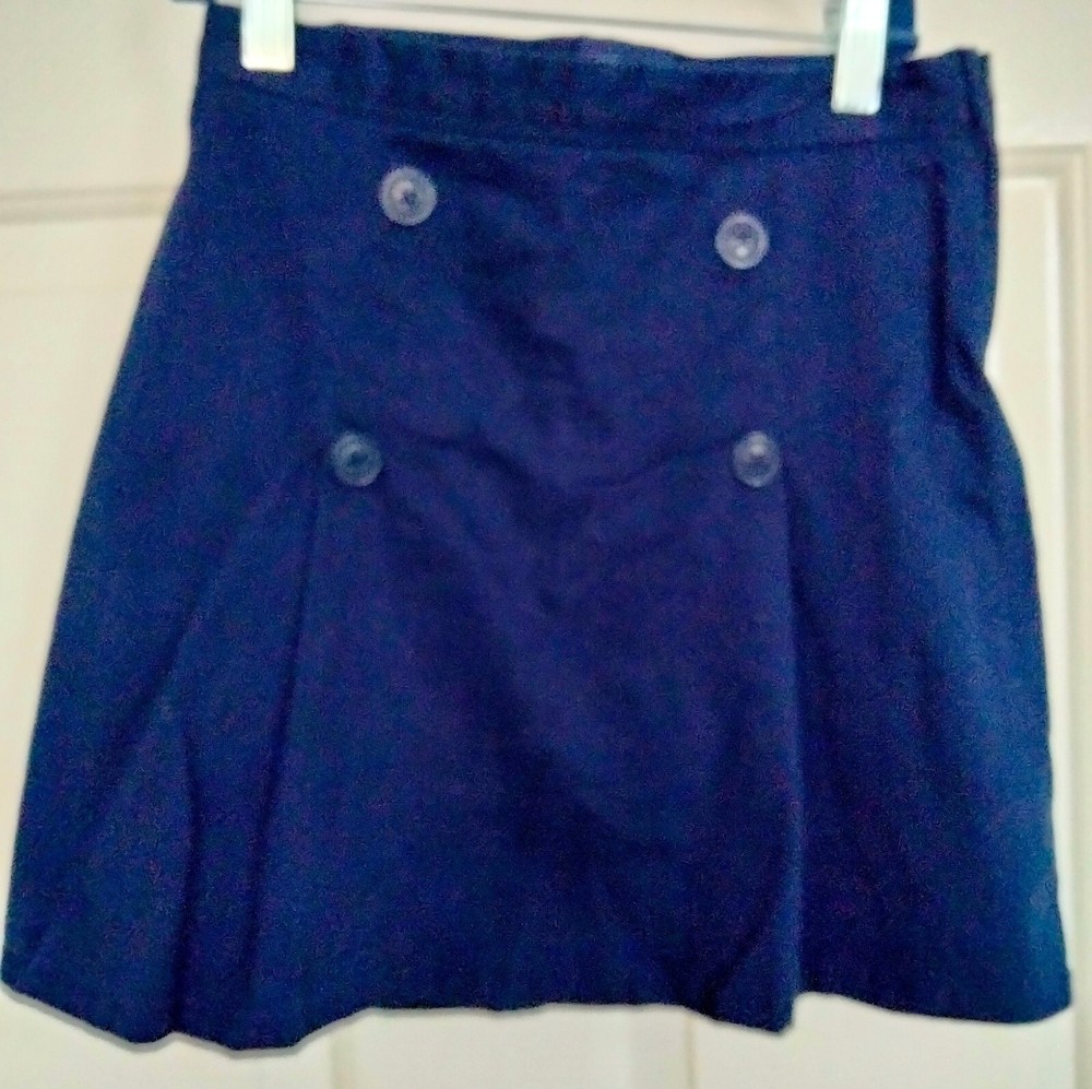 Children’s Place Girls Navy School Uniform Navy 4 Button Skirt Skort sz 10