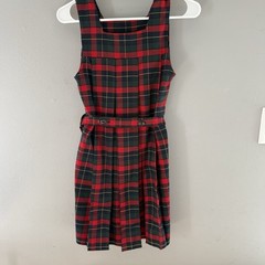 Flynn Ohara Girls» Red Plaid Pleated School Jumper Uniform Christmas Dress