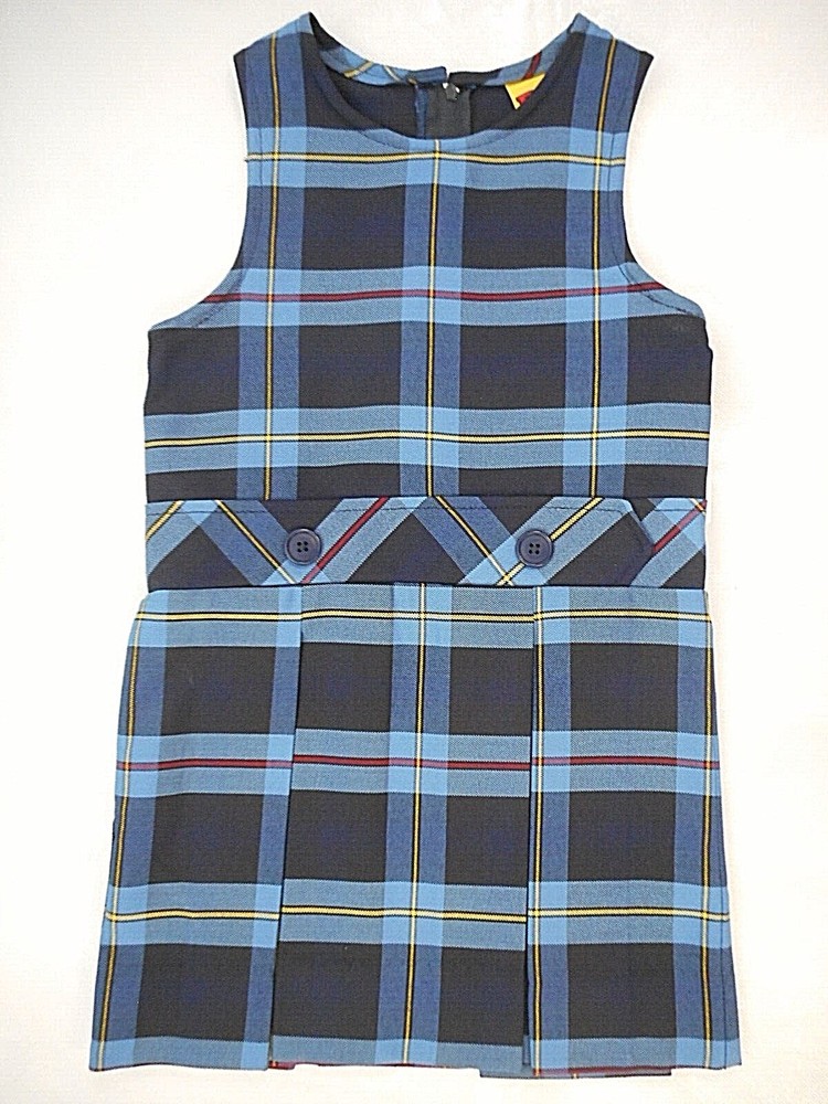 Girls R/K Blue Plaid Uniform Jumper Dress Reg. & plus Sizes 3 – 16 1/2
