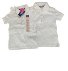 French Toast Girl’s School Uniform 2-Pack Polos, (WHITE, L 10/12) NWD