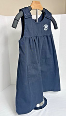 Dennis Primrose Schools Navy Jumper Dress Girls Size 6 Uniform Pockets Logo