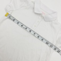 Chaps Girls Size XL (6X) School Uniform Short Sleeve Polo T-Shirt White