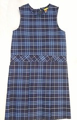 Girls R/K Blue Plaid Uniform Jumper Dress Sizes 8 – 12