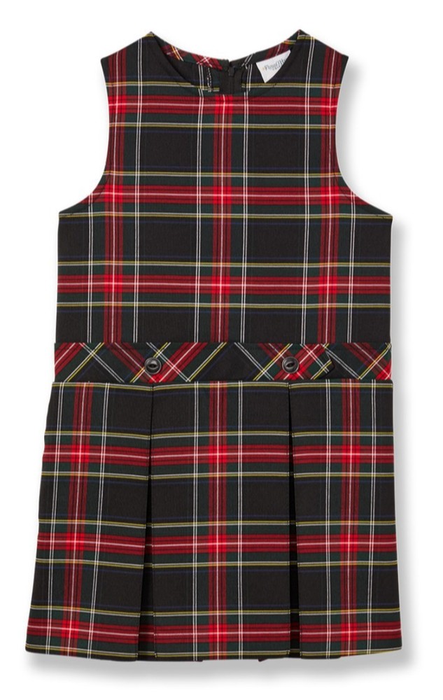 ☘️ Flynn O’Hara 10G Drop Waist Jumper Dress School Uniform Red Green Black Plaid