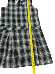 Dennis School Uniform Girls Size 16 green Blue yellow plaid jumper dress 011130