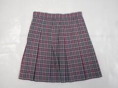 Girls R/K Red & Gray Plaid Kick Pleat Uniform Skirt Reg. & 1/2 Sizes 6 -18 1/2