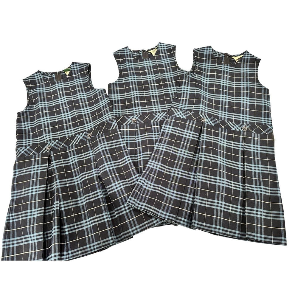 Flynn OHara School Uniform Jumper Blue Plaid Pleated Dress Set of 3 Size 7