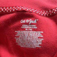 Cat & Jack Girls Uniform Red Short Sleeve Polo Shirts XL (14) 2-Pack Ruffle
