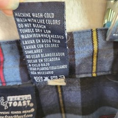 French Toast Girls School Uniform Navy Blue Plaid Pleated Skirt Skort 14 1/2