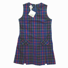 Dennis Uniform Dress V-Neck Dropped Plaid Waist Jumper G10 Wilson