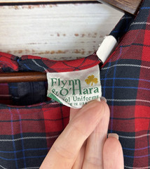 Vintage Flynn O’Hara Schoolgirl Plaid Uniform Dress 14 Jumper Pinafore Blue Red