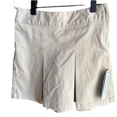 Cat & Jack School Uniform Skort Khaki SZ 5 or 7 Faux Button Pull-On NEW