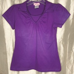 Cutie’s Girls Polo School Uniform Shirt Size 10 – Purple FREE SHIPPING