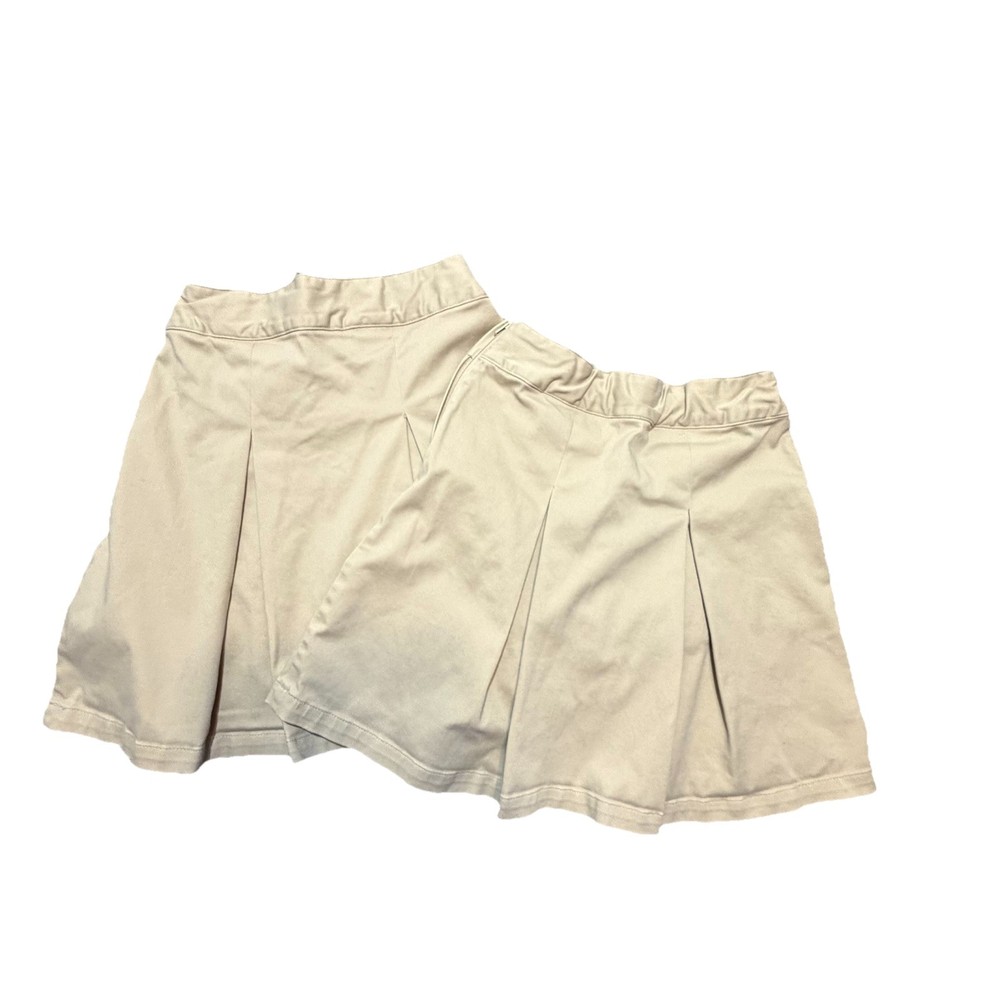 Girl’s Skort Sz 10 Car & Jack Khaki School Uniform Lot Of 2