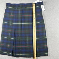 Becky Thatcher Girls Plaid Pleated Uniform Skirt Size 12 Model 34 Blue Green