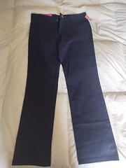 French Toast Girls Uniform Pants Adjustable Waist Pockets Navy Blue Size 14
