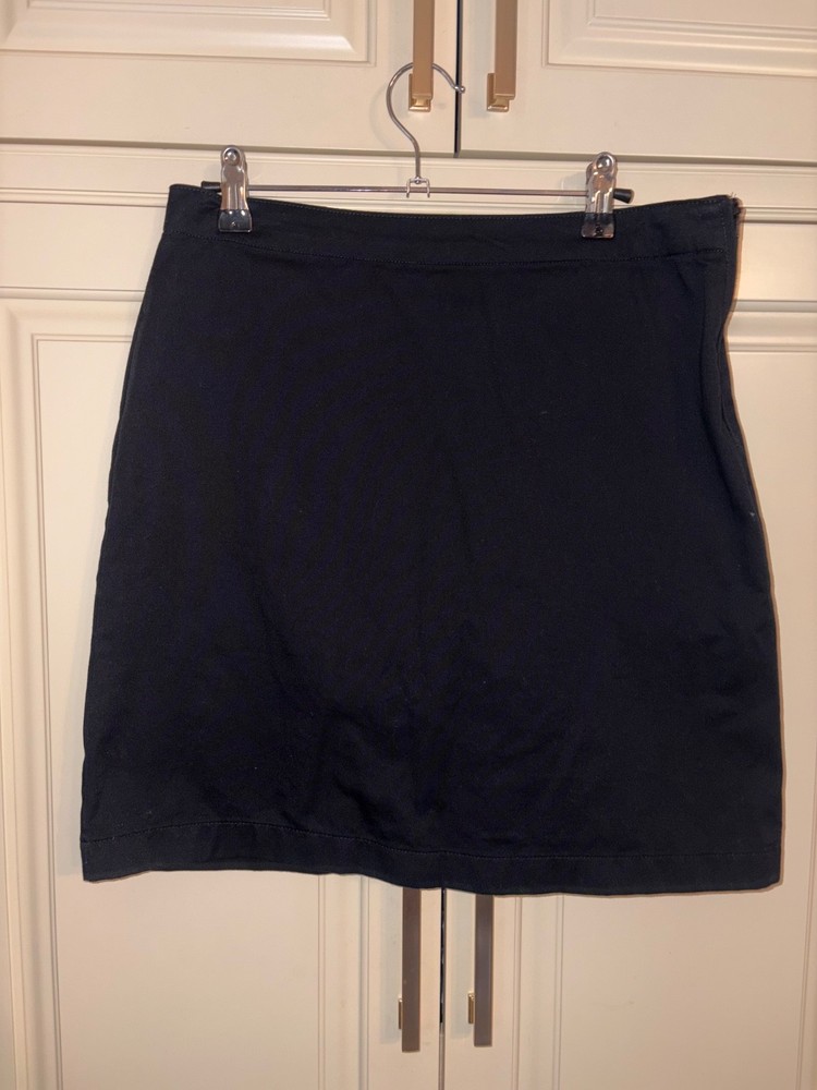 Lands End Girls 14 Black School Uniform Skort, side zipper