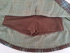 Lands’ End Girls Blue/Brown Plaid Uniform Skort–Size 7 USA Seller