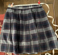Dennis Junior Plaid Skirt, Knife Pleat Skirt Fits A Size 10 24-26 inches, blue