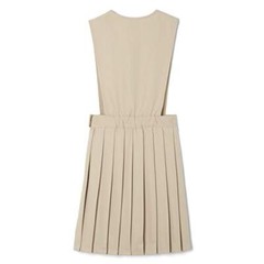 girls V-neck Jumper School Uniform Dress Khaki 5 US