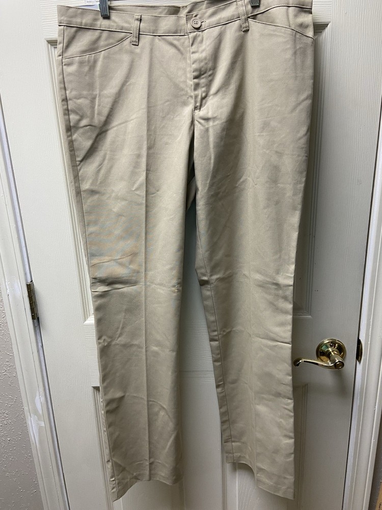 Real School Uniform Pants Size 15/16 Khaki Flat Front Junior Low Rise NWT