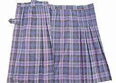 Girls R/K Blue Plaid Wrap-Around Kilt Uniform Skirt plus Sizes 16 1/2- 26 1/2