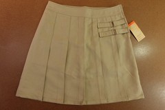 French Toast Girls 12 Beige Classic Two Tab Pleated Scooter Uniform Skort NWT