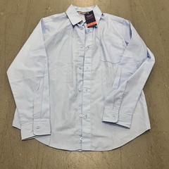 French Toast Unisex Light Blue Long Sleeve Button Up Uniform Blouse Size 14