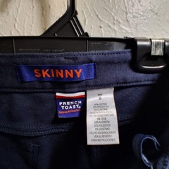 French Toast Girls SKINNY Knit Pants Uniform Adjustable waist Navy SZ 8