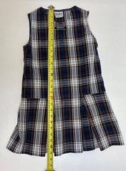 Parker Girls Size 6 jumper Plaid Round Neck Kick Pleat Buttons Uniform 12.