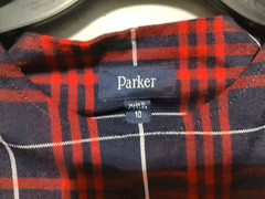 PARKER UNIFORM Girls Sz 10 Red & Blue Plaid Pleated Jumper Dress Private School