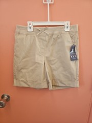 NWT Izod Girls Size 12.5 Plus Khaki School Uniform Pull On Shorts Elastic Waist