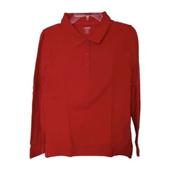 NWT French Toast Girls Red Long Sleeve Polo Shirt Size L 10/12 School Uniform