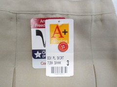 Toddler & Girls A+ Khaki Kick Pleate Uniform Skirt Reg. & Teen Sizes 6X -18 Teen